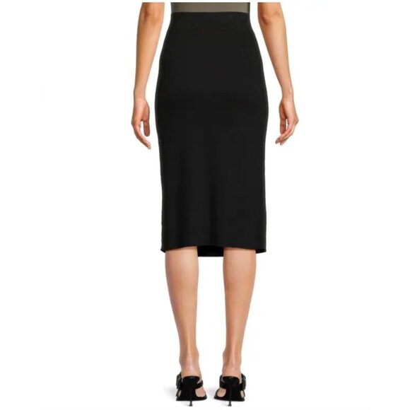 James Perse Black Rib Knit Midi Skirt NWT - Size L - Picture 5 of 9